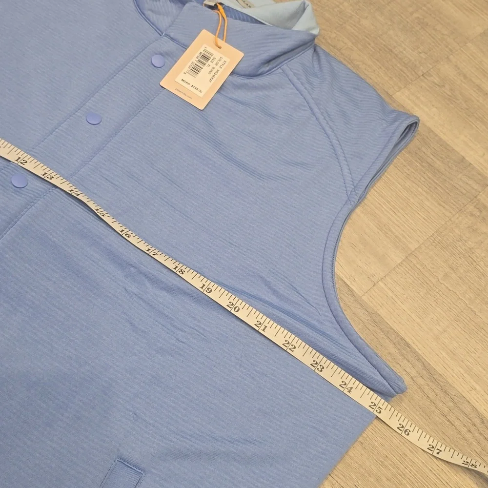 PETER MILLER BLUE ZIP SNAP Front Sleeveless VEST New MEN XL $145 MS24EK47 Pocket - Picture 5 of 10
